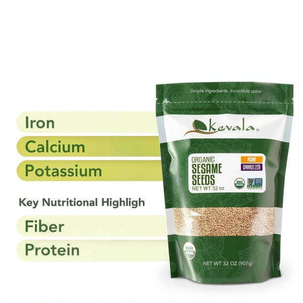 Kevala Organic Raw Sesame Seeds 2lb – USDA Certified Non GMO Kosher-3