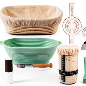 Sourdough Starter Kit Tunyet 9‑inch Rattan & Silicone Proofing Basket-0