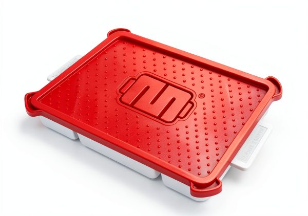 Baker's Edge Silicone Lid & Wedge Pack for Edge Brownie Pan – Red,-2